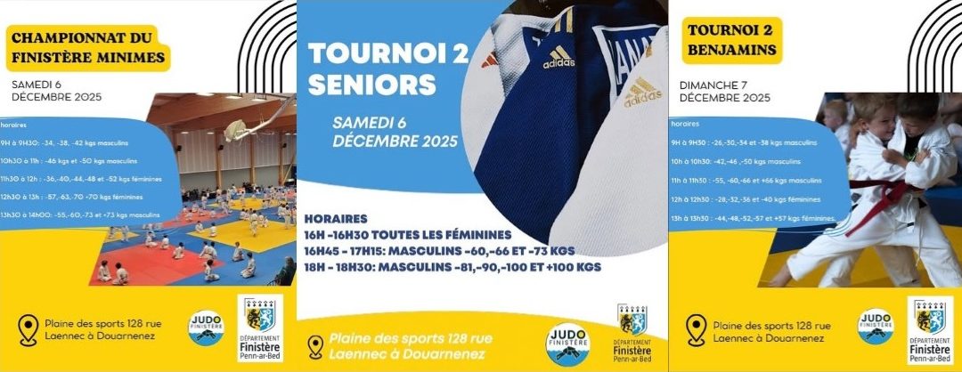 06/12/25 : 2eme tournois senior et championnat du Finistère minimes, 07/12/25 tournois 2 benjamins