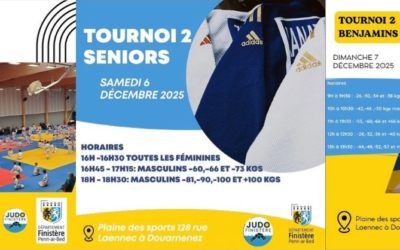 06/12/25 : 2eme tournois senior et championnat du Finistère minimes, 07/12/25 tournois 2 benjamins